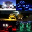 Ampper 4 Pods LED Rock Light, Universal Fit Waterproof Multi Function Accent Glow Neon LED Light Kits for Cars Offroad Truck Boat Deck Underbody Interior Exterior (White)